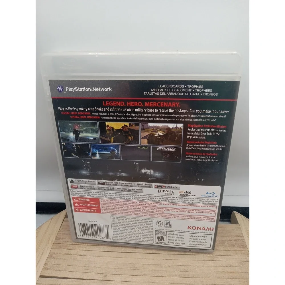 METAL GEAR SOLID V: GROUND ZEROES Playstation 3 PS3 Tested Wear On Case